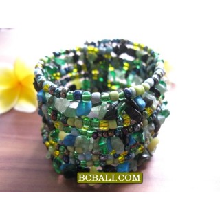 Beads Stones Cuff Bracelets Ethnic Women Fashion